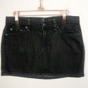 7 FOR ALL MANKIND | Black Denim Mini Skirt Women’s Size 29 (8)